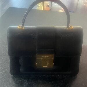 Tom Ford Black Satchel with Gold Accents